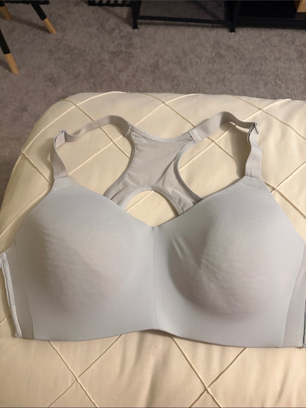 Avia Light Gray Wireless Racerback Sports Bra